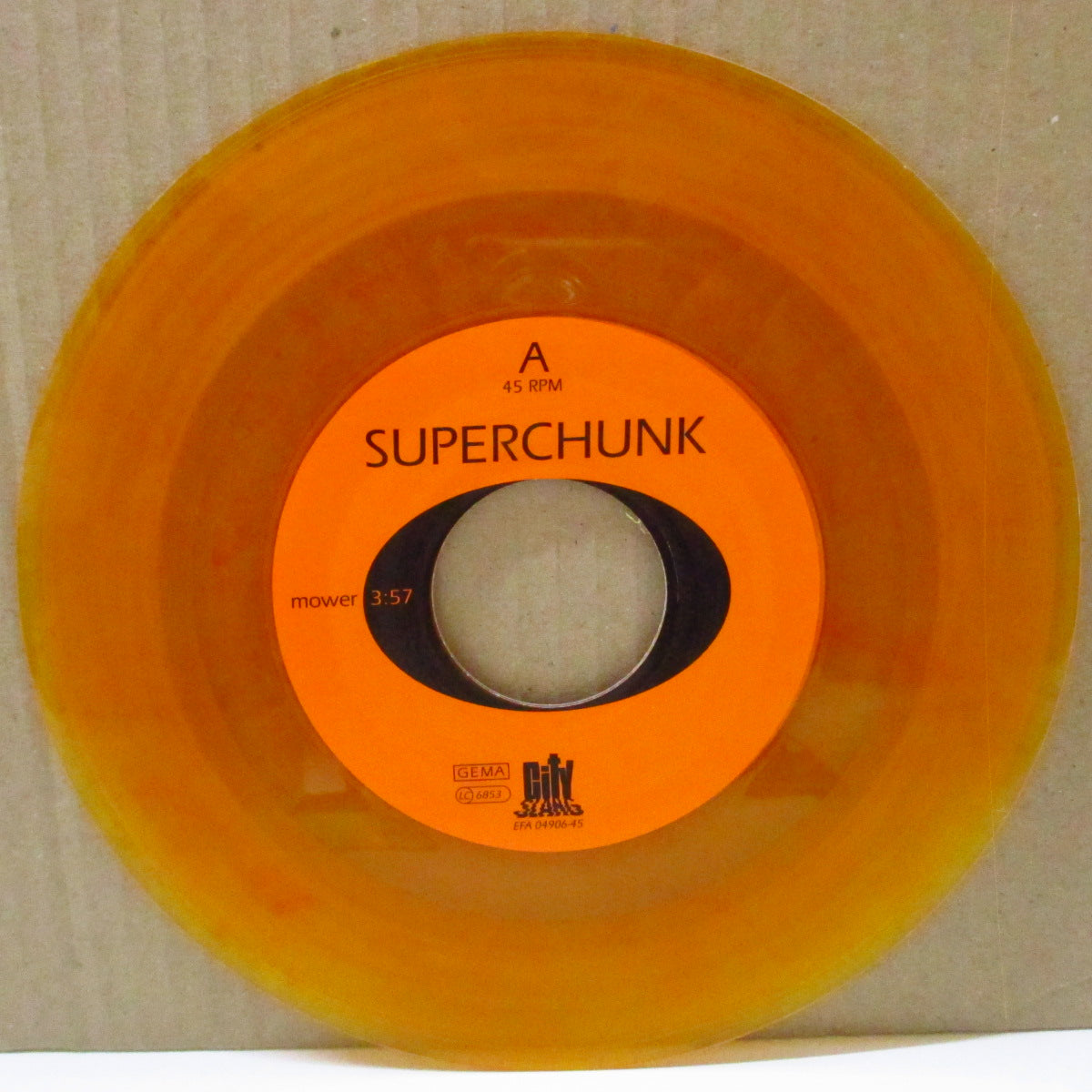 SUPERCHUNK (スーパーチャンク)  - Mower (German 限定「クリアオレンジヴァイナル」 7インチ+レアステッカー付き光沢ジャケ)