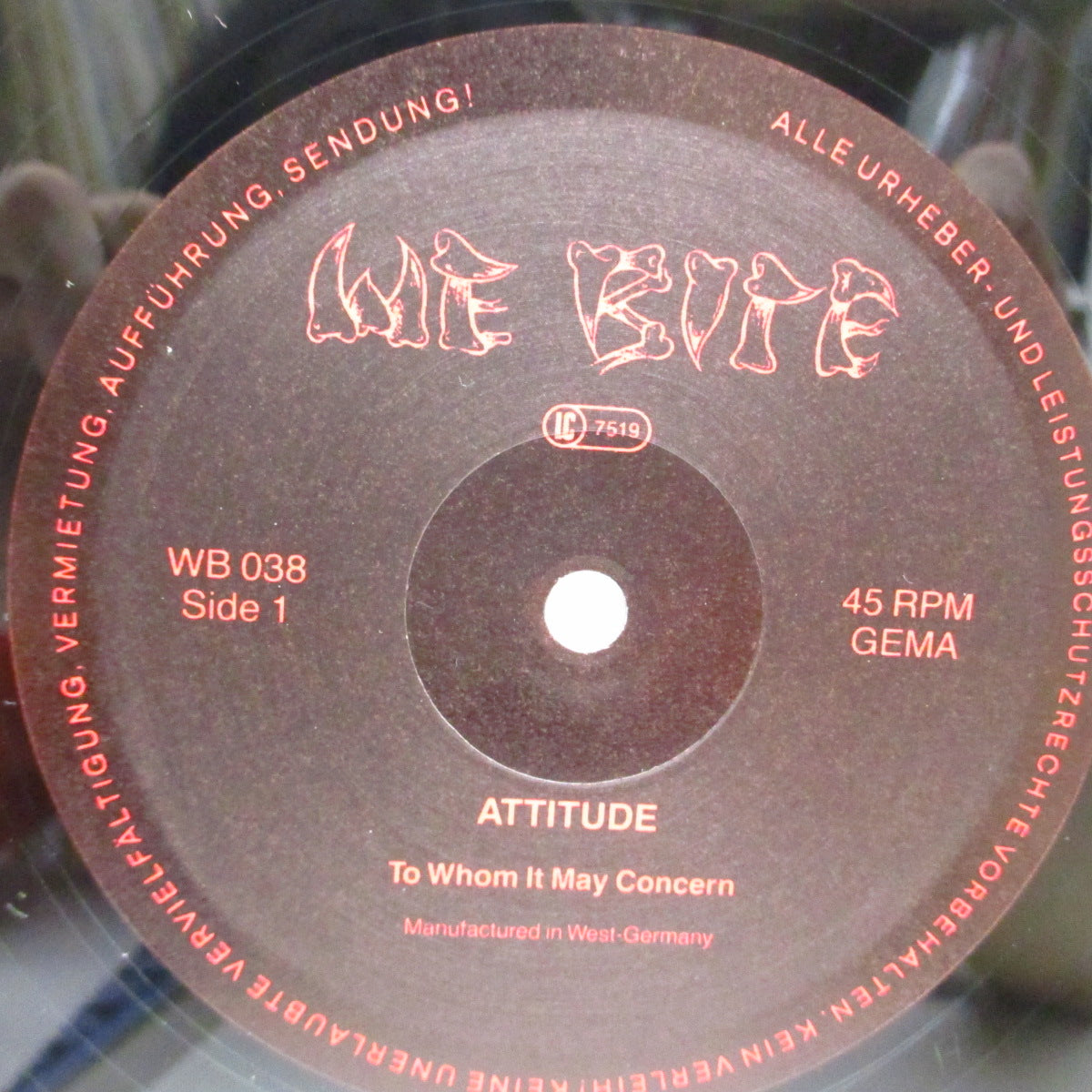 ATTITUDE (アティチュード)  - To Whom It May Concern +2 (German '88 オリジナル 12"+インサート）元アティチュード・アジャストメント !