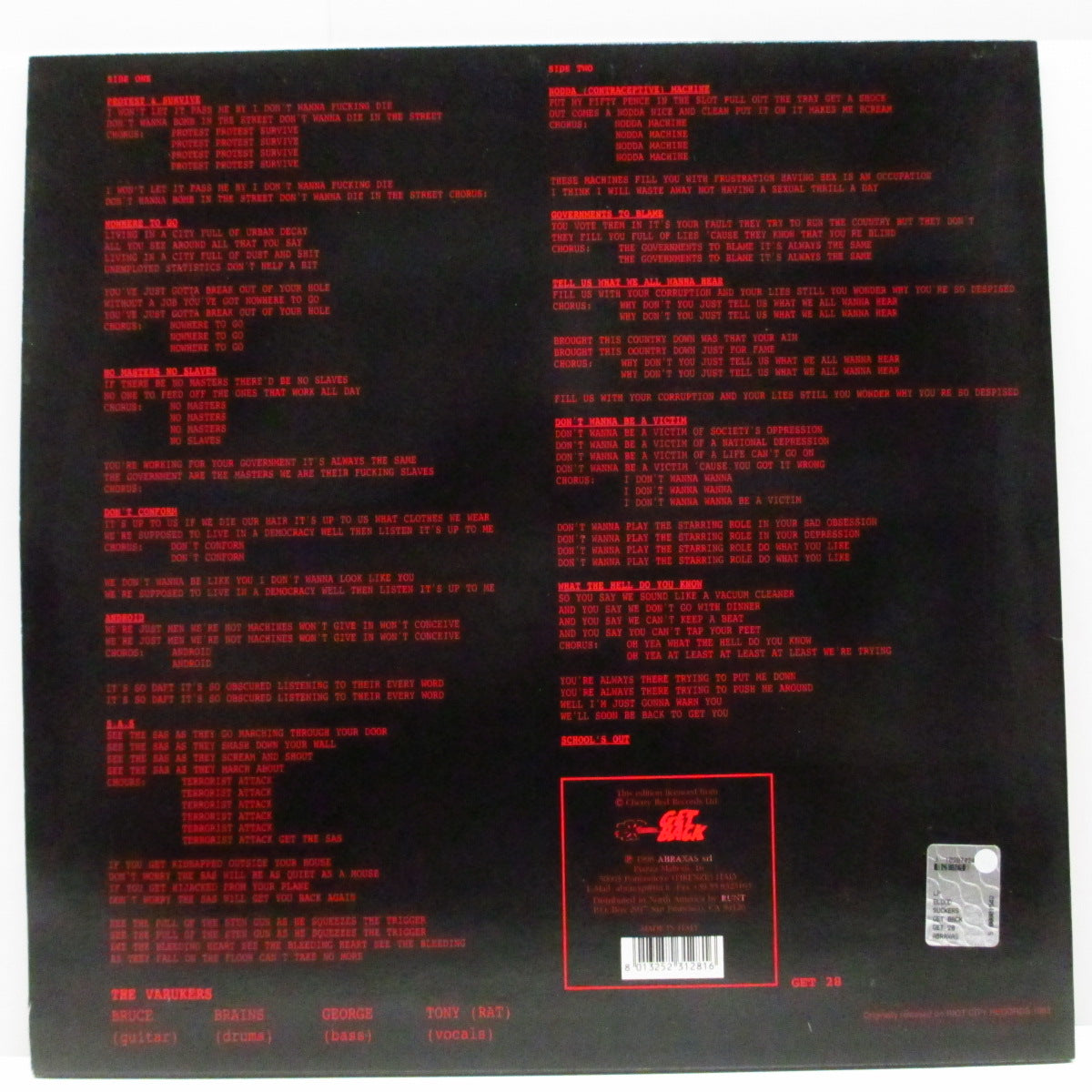 THE Bloodsuckers - VARUKERS Vap RECORD VARUKERS, BLOODSUKERS