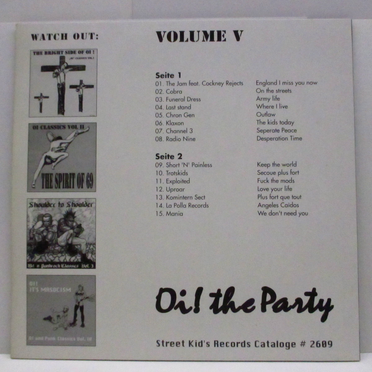 V.A. (各国 Oi!パンク・コンピ！)  - Oi! The Party - Oi & Punkrock Classics Vol. V (German 限定 LP)