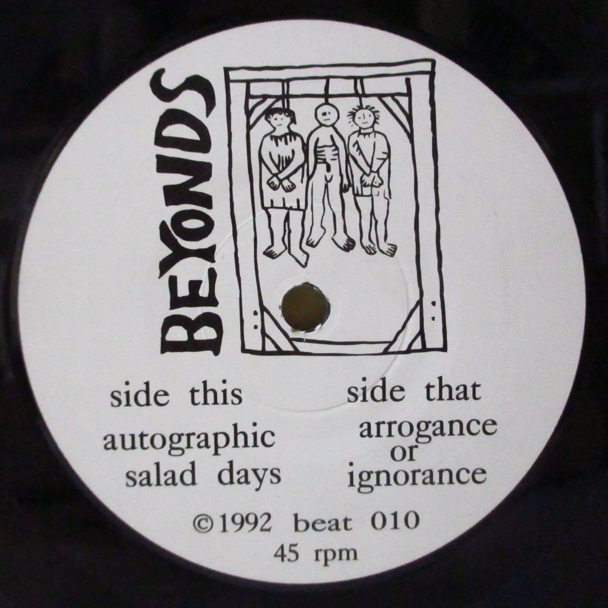 BEYONDS (ビヨンズ)  - Arrogance Or Ignorance (German '93 オリジナル3曲入り「黒盤」 7インチ+光沢ソフト紙ジャケ, インサート)デビューEP!