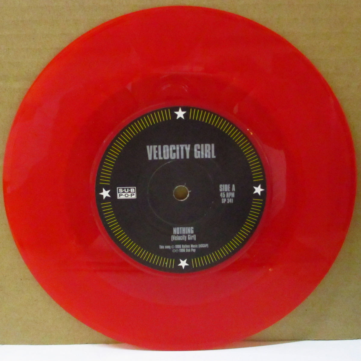 VELOCITY GIRL (ヴェロシティ・ガール)  - Nothing (US '96 限定「レッドヴァイナル」 7インチ+光沢固紙ジャケ)