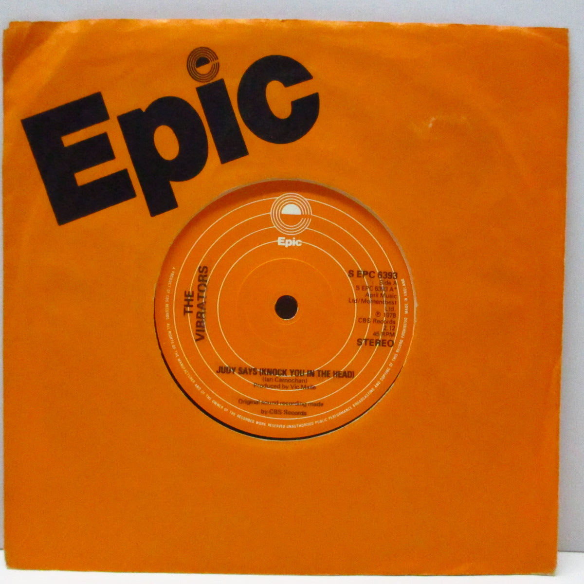 VIBRATORS, THE (ヴァイブレーターズ)  - Judy Says : Knock You In The Herad (UK オリジナル 7"/カンパニースリーブ) A面アルバム未収録！