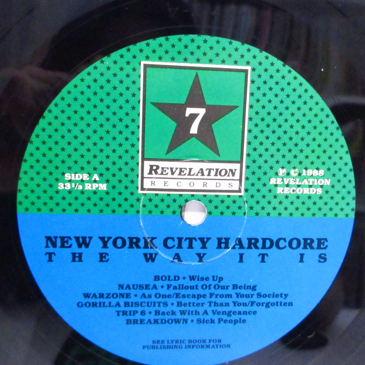 V.A. ('88年ニューヨークハードコア・コンピ)  - New York City Hardcore - The Way It Is (US '92 セカンドプレス「青/緑ラベ」黒盤 LP+インサート)