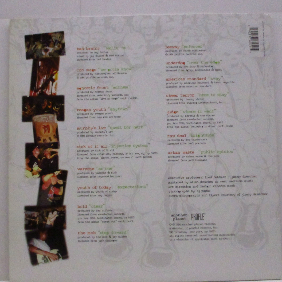 V.A. (NYCハードコア・コンピ！)  - Sunday Matinee - The Best Of NY Hardcore (US '94 限定「クリアグリーンヴァイナル」LP+インナー）