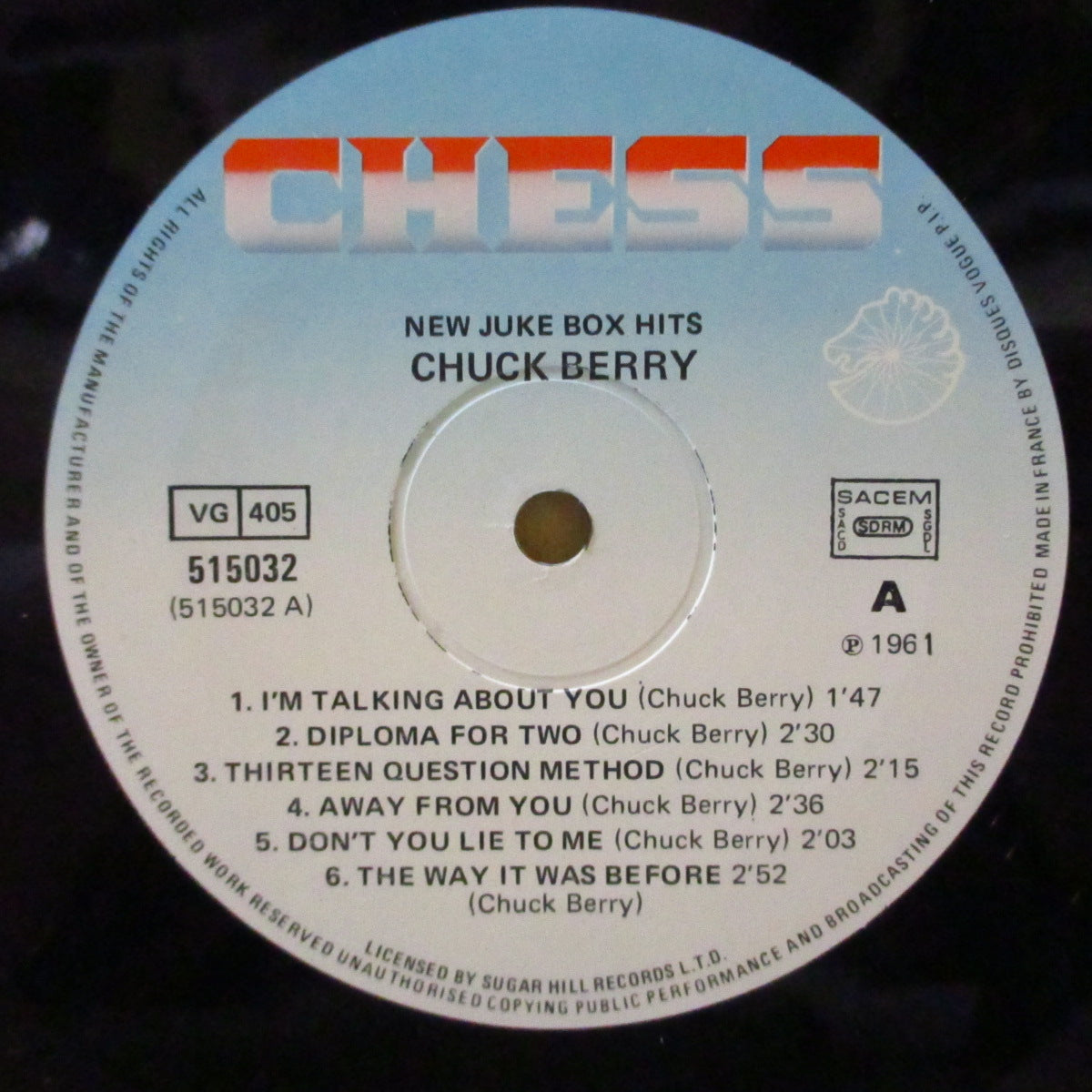 CHUCK BERRY (チャック・ベリー)  - New Juke Box Hit (フランス '83 限定再発「水色ラベ ver」（擬似）ステレオ LP/バーコード無し光沢ジャケ）’61年米通算5枚目