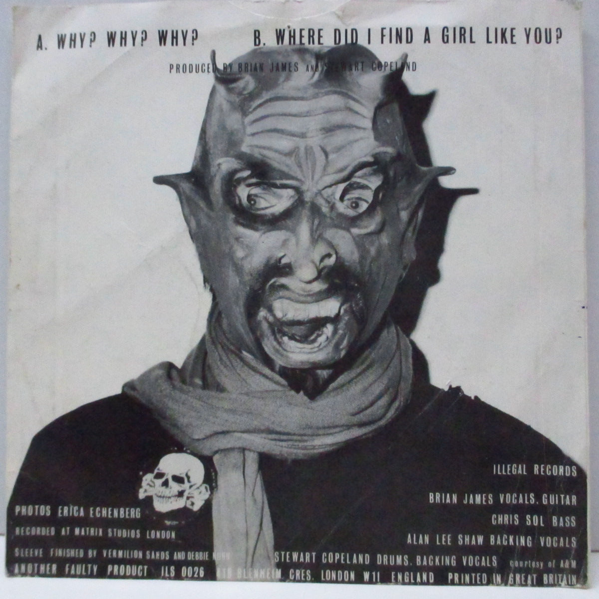 BRIAN JAMES (ブライアン・ジェームス)  - Why? Why? Why? (UK 限定「グリーンヴァイナル」7"/光沢ソフト紙ジャケ) '82年セカンドソロ！