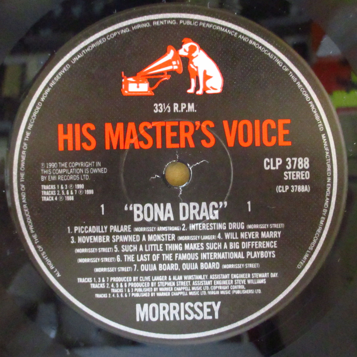 MORRISSEY (モリッシー)  - Bona Drag (UK オリジナル LP+固紙インナー/ステッカー付き光沢ジャケ/CLP 3788)