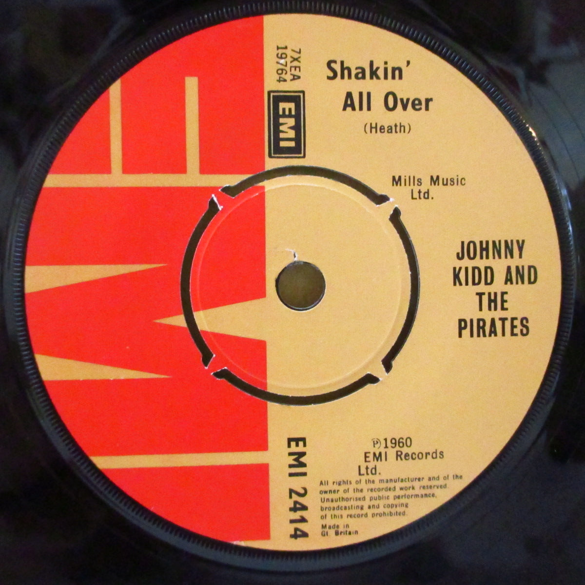 JOHNNY KIDD & THE PIRATES (ジョニー・キッド & ザ・パイレーツ)  - Shakin' All Over (UK '76年再発7インチ+カンパニースリーブ/EMI 2414) テディボーイR&R名曲！