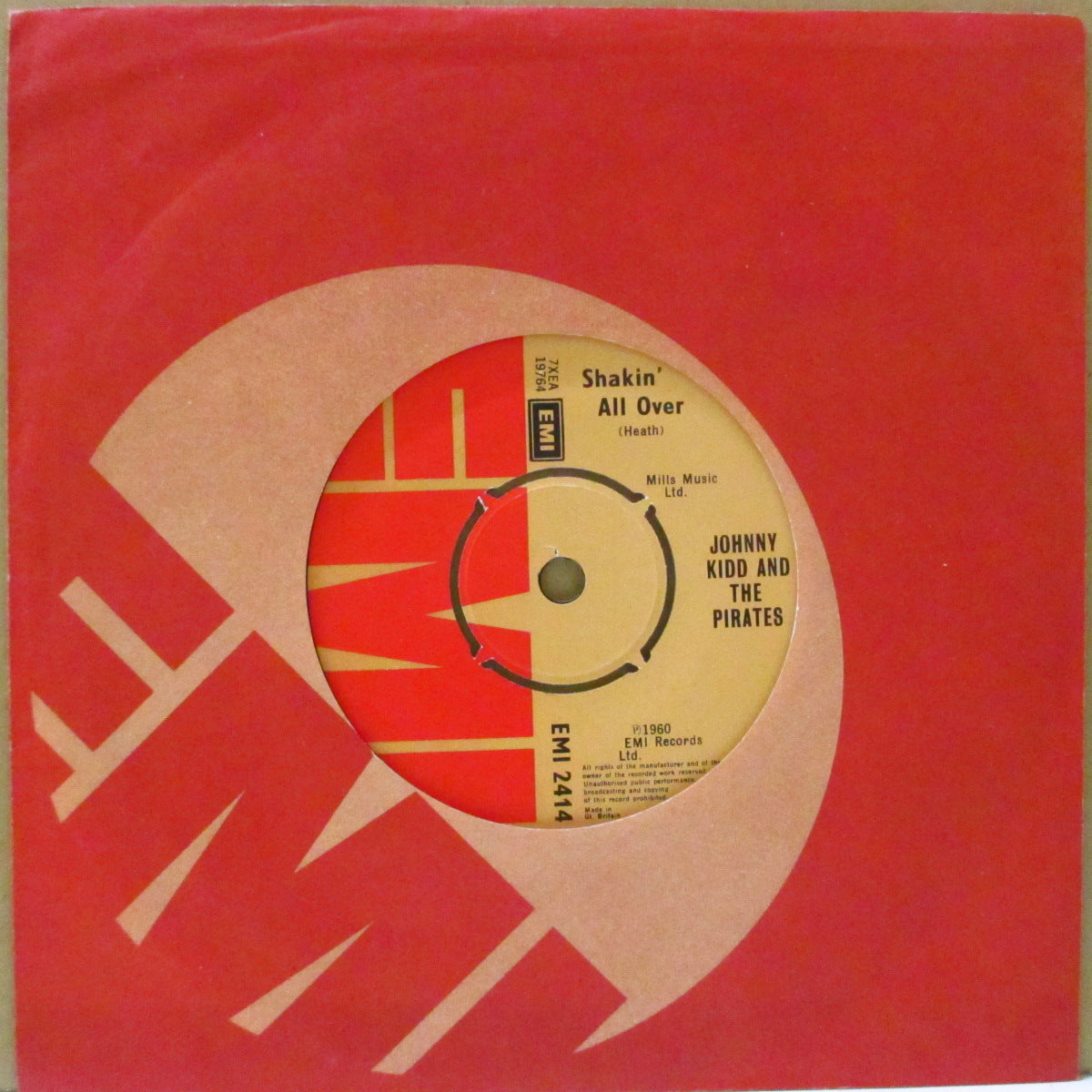 JOHNNY KIDD & THE PIRATES (ジョニー・キッド & ザ・パイレーツ)  - Shakin' All Over (UK '76年再発7インチ+カンパニースリーブ/EMI 2414) テディボーイR&R名曲！