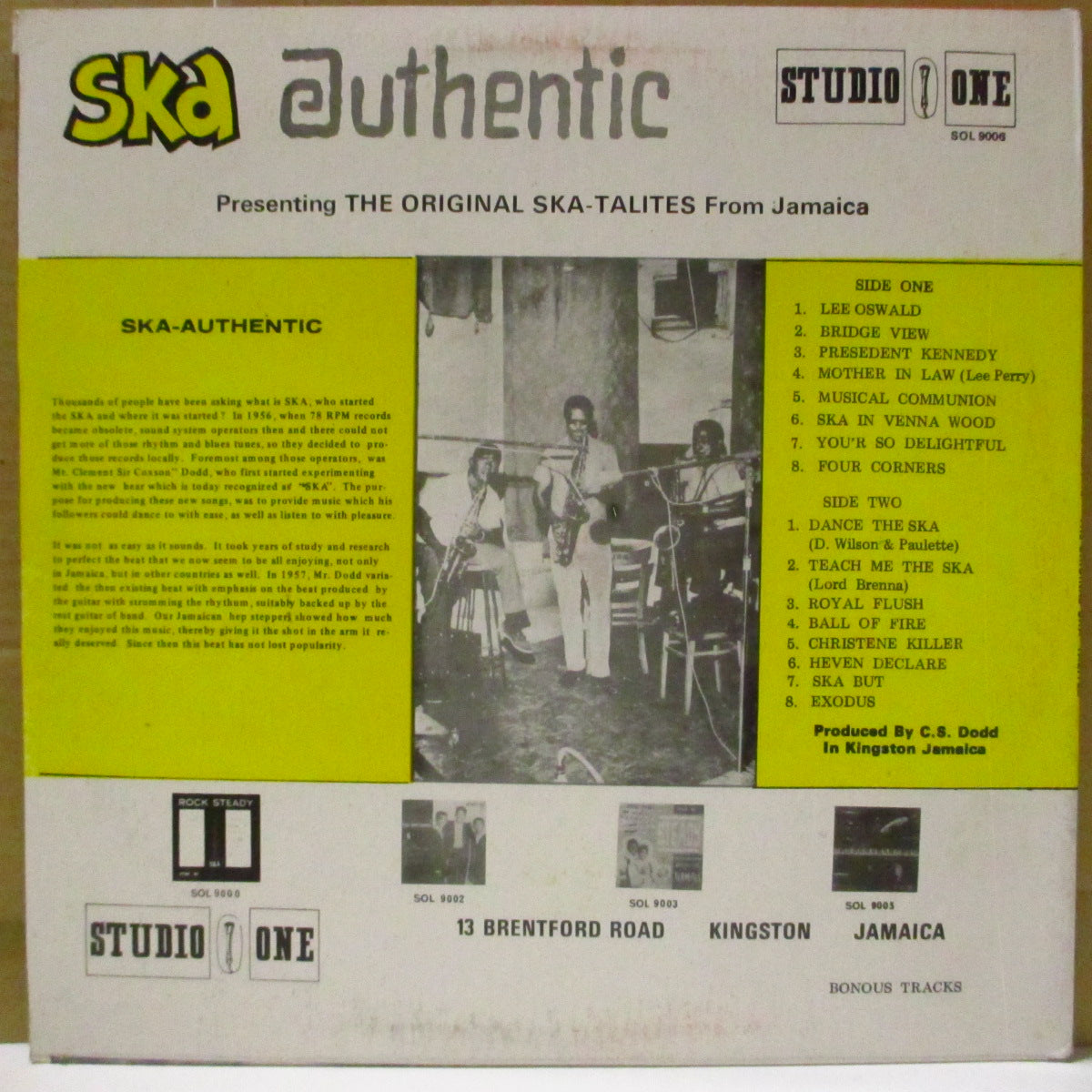 SKATALITES, THE (ザ・スカタライツ)  - Ska Authentic (US '90s 再発「白黒ラベ・NY住所表記白ラベ」モノラル LP)