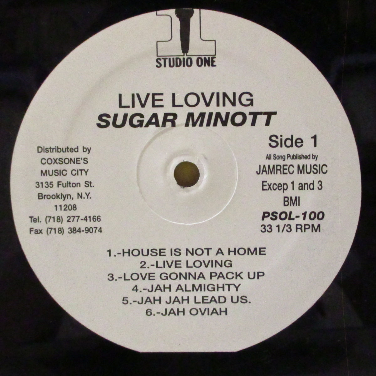 SUGAR MINOTT (シュガー・マイノット)  - Live Loving (US '90s 再発13曲入り「白ラベ」 LP/「13曲表記A1曲名ミスプリント」光沢緑ジャケ)