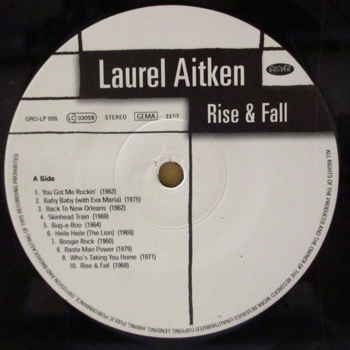 LAUREL AITKEN (ローレル・エイトキン)  - Rise & Fall - The Legendary Godfather Of Ska Volume 4 (German '01 再発 LP) 初期音源コンピレーション