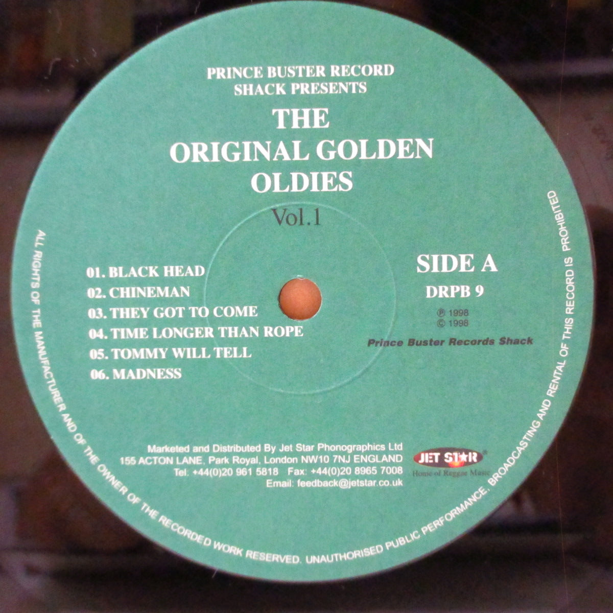 PRINCE BUSTER (プリンス・バスター)  - The Original Golden Oldies Vol. 1 (UK '98 再発 LP/「裏面曲リスト・ミスプリント」光沢青&緑ジャケ) '67年初期ベストアルバム