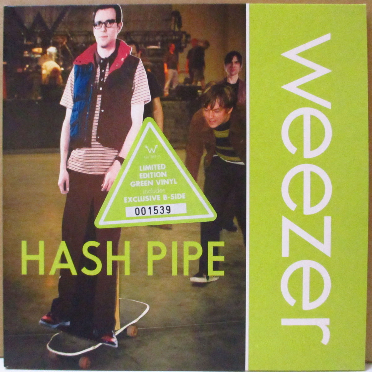 WEEZER (ウィーザー)  - Hash Pipe (UK '01 初回限定「グリーンヴァイナル」 7インチ+レアステッカー付きミスプリント光沢固紙ジャケ)