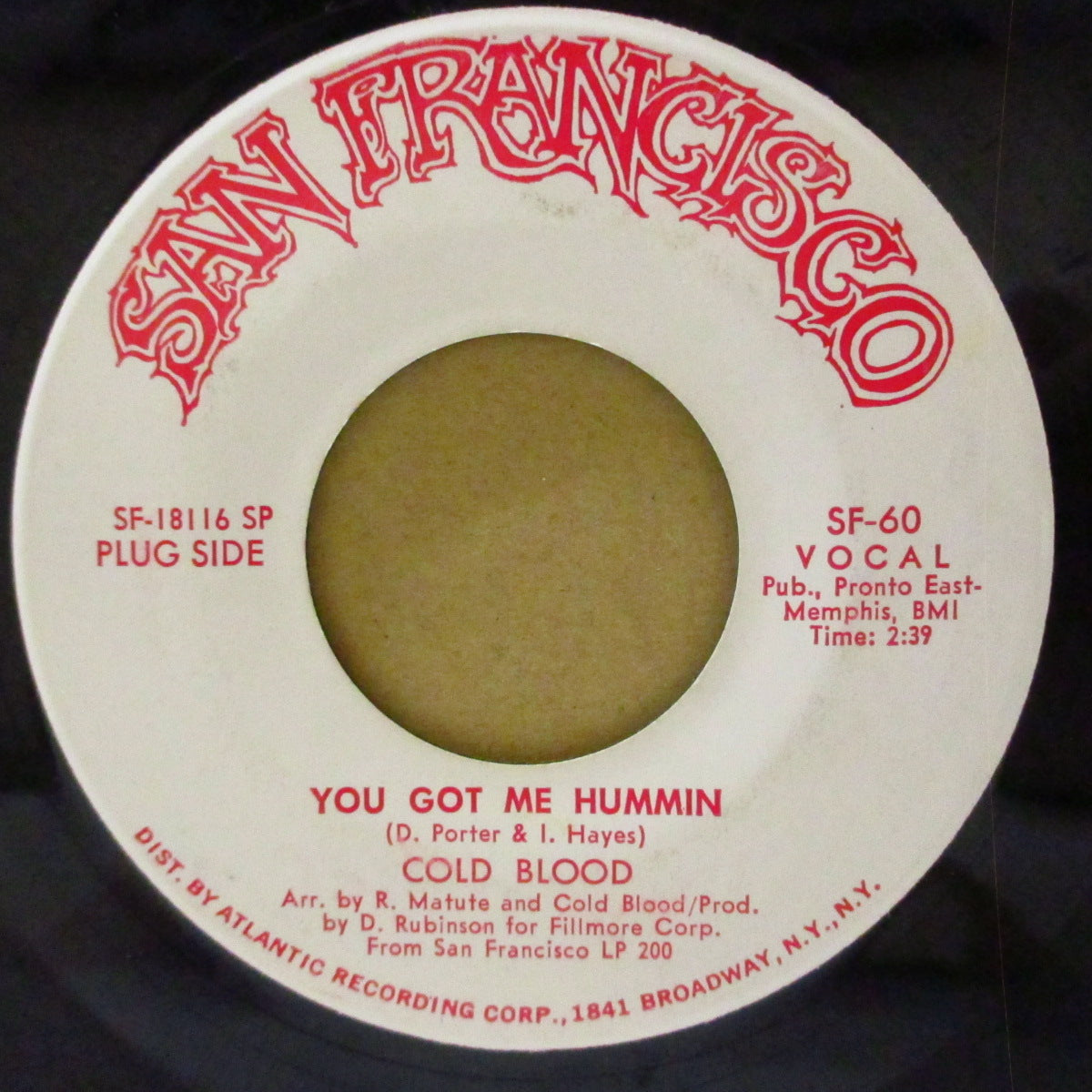 COLD BLOOD (コールド・ブラッド)  - You Got Me Hummin / If You Will (US '70 プロモ「赤ロゴ・白ラベ ver」ラベ7インチ) ファンキー・ノーザン & ディープ・バラッド