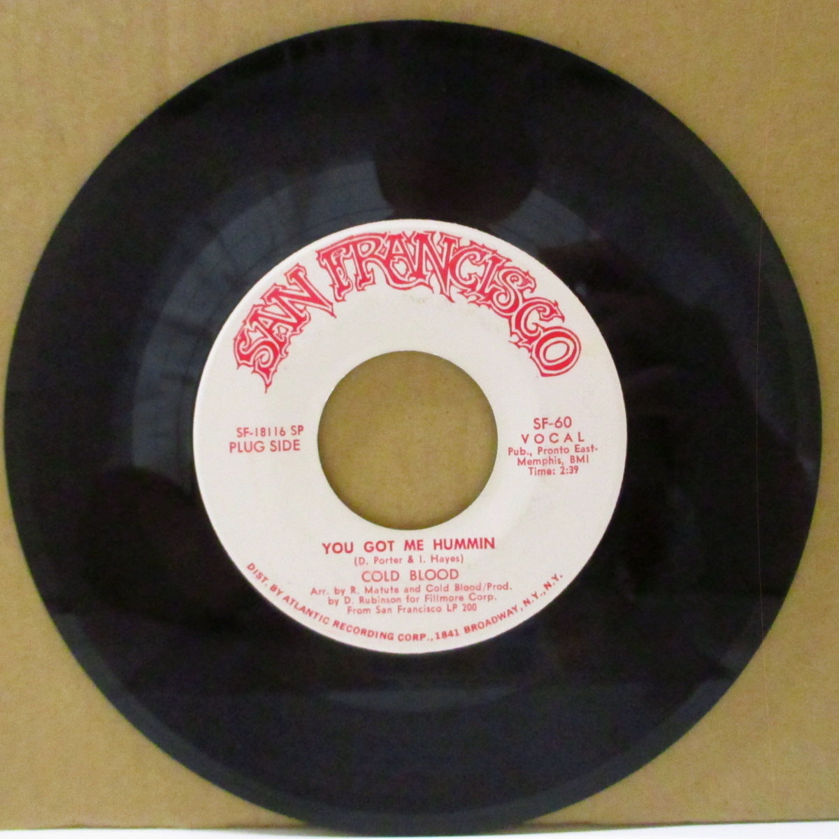 COLD BLOOD (コールド・ブラッド)  - You Got Me Hummin / If You Will (US '70 プロモ「赤ロゴ・白ラベ ver」ラベ7インチ) ファンキー・ノーザン & ディープ・バラッド