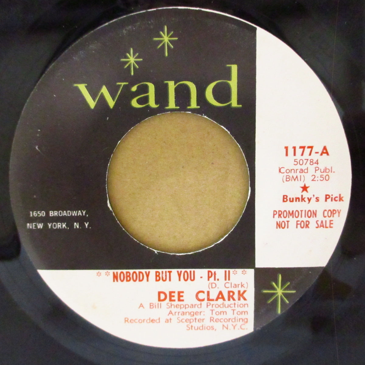 DEE CLARK (ディー・クラーク)  - Nobody But You (Part 1 & 2) (US '68 プロモ・クレジット・ラベ7インチ) ウィルソン・ピケットばりの絶叫でセルフ・カバー！