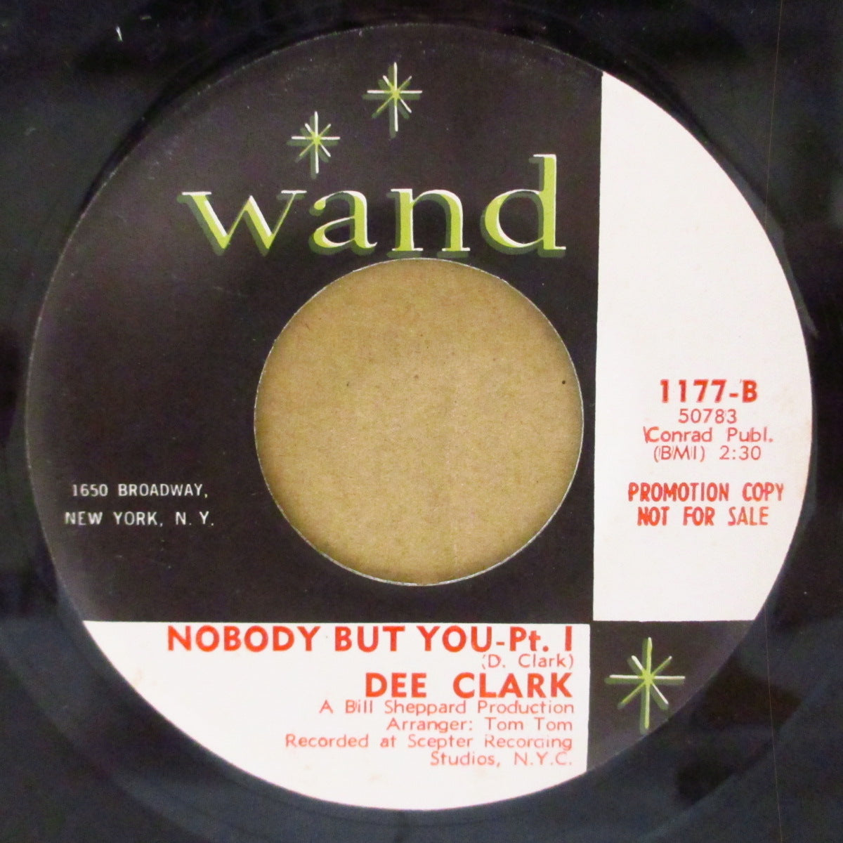 DEE CLARK (ディー・クラーク)  - Nobody But You (Part 1 & 2) (US '68 プロモ・クレジット・ラベ7インチ) ウィルソン・ピケットばりの絶叫でセルフ・カバー！