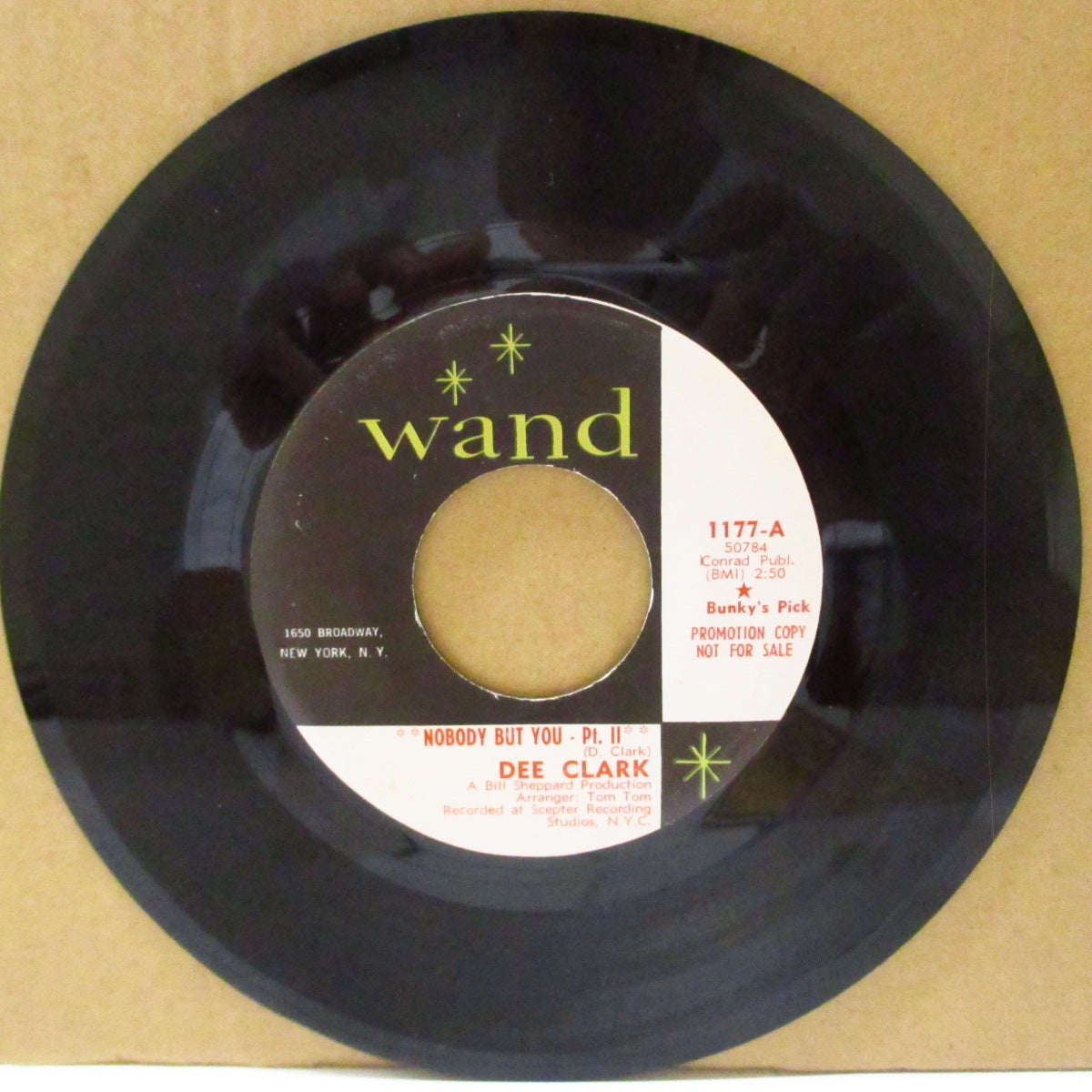 DEE CLARK (ディー・クラーク)  - Nobody But You (Part 1 & 2) (US '68 プロモ・クレジット・ラベ7インチ) ウィルソン・ピケットばりの絶叫でセルフ・カバー！
