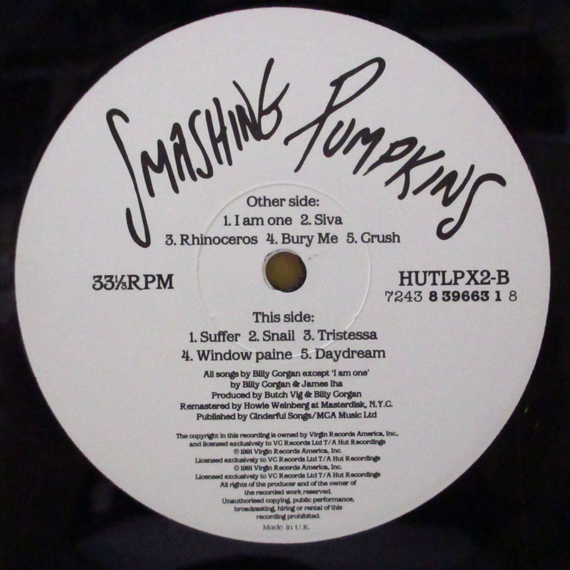 SMASHING PUMPKINS (スマッシング・パンプキンズ)  - Gish (UK '94 リマスター再発 「HUTLPX-2」LP+固紙インナー)