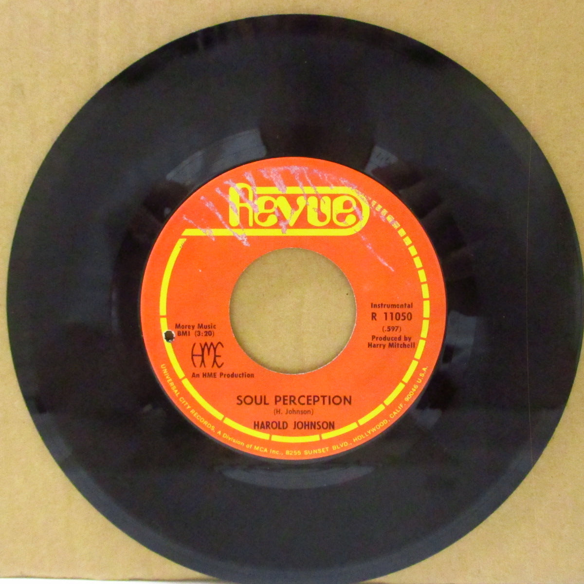 HAROLD JOHNSON (ハロルド・ジョンソン)  - Soul Perception/ Right-On (US '69 オリジナル 7インチ)ラテン・JAZZY・ノーザン！