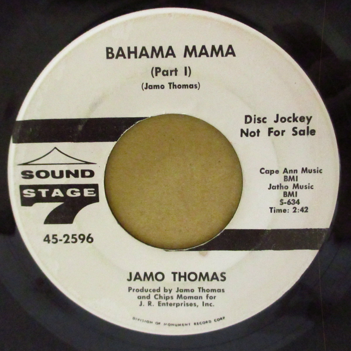 JAMO THOMAS (ジャモ・トーマス)  - Bahama Mama (Part.1&2) (US '67 SS7社プロモ・白ラベ・7インチ)