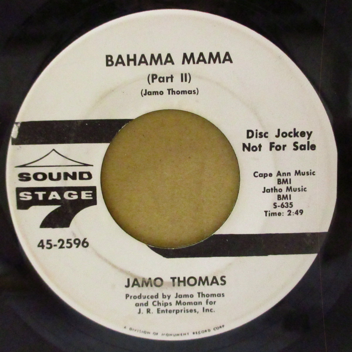 JAMO THOMAS (ジャモ・トーマス)  - Bahama Mama (Part.1&2) (US '67 SS7社プロモ・白ラベ・7インチ)