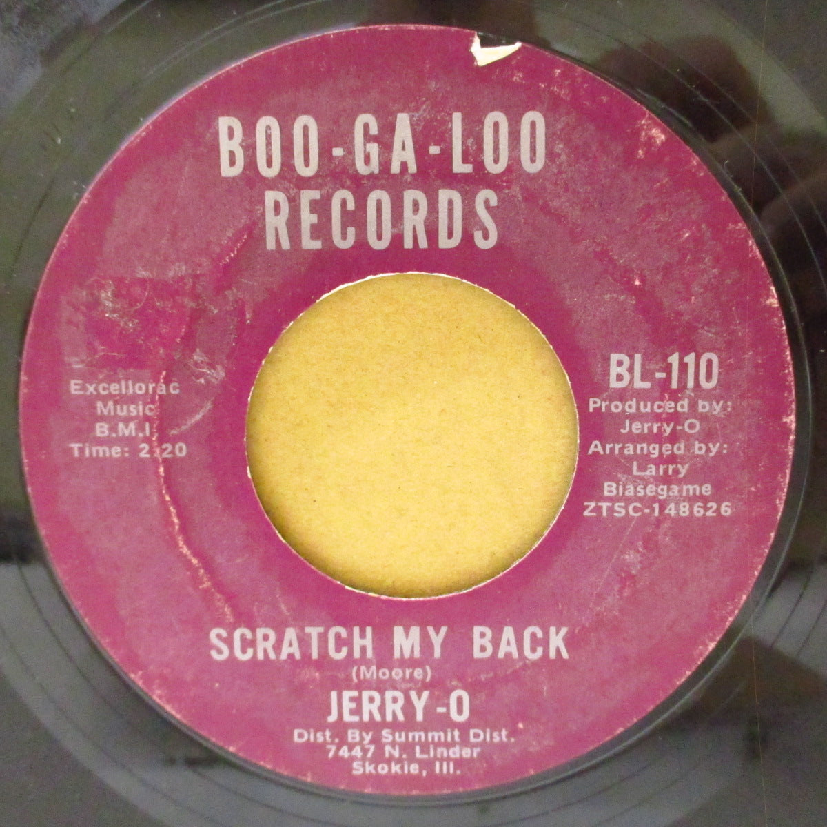 JERRY O (ジェリー・オー)  - Scratch My Back / Soul Pearl (US '69 オリジナル 7インチ)ファンキー・ブガルー