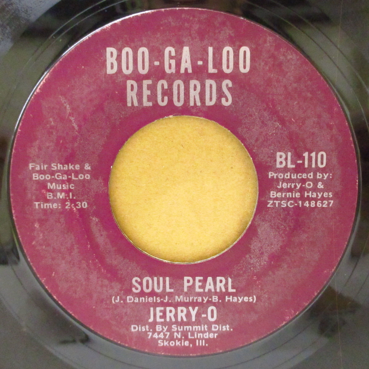 JERRY O (ジェリー・オー)  - Scratch My Back / Soul Pearl (US '69 オリジナル 7インチ)ファンキー・ブガルー