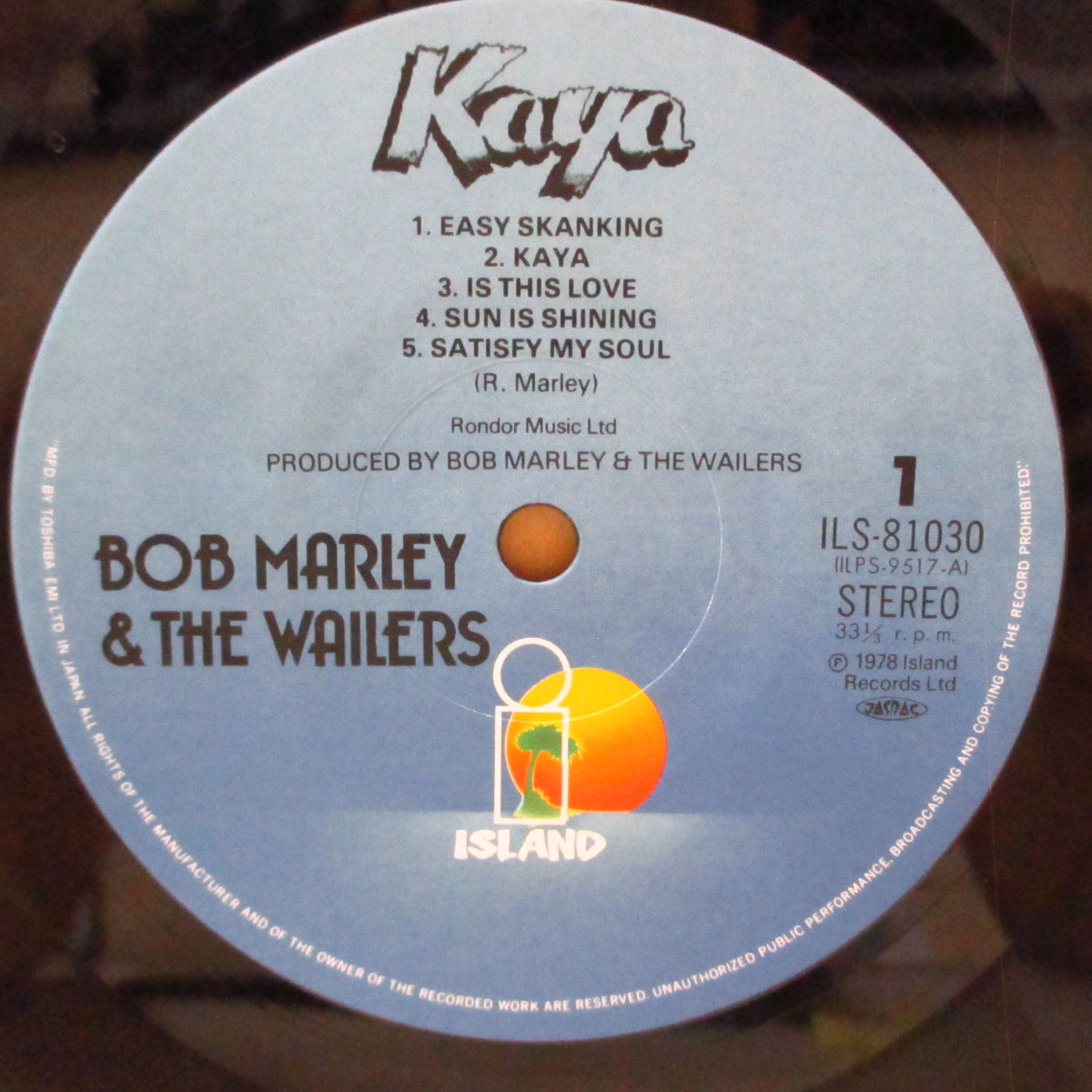BOB MARLEY & THE WAILERS (ボブ・マーリー&ザ・ウェイラーズ)  - Kaya (Japan '78 オリジナル LP+白帯, インサート) 名作10thアルバム