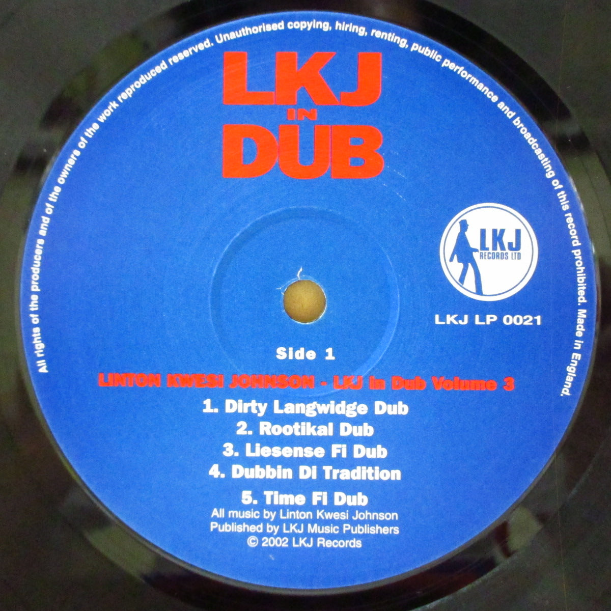 LINTON KWESI JOHNSON (リントン・クウェシ・ジョンソン)  - LKJ In Dub (UK '02 再発「青ラベ/赤青ジャケ」 LP) リミックスアルバム