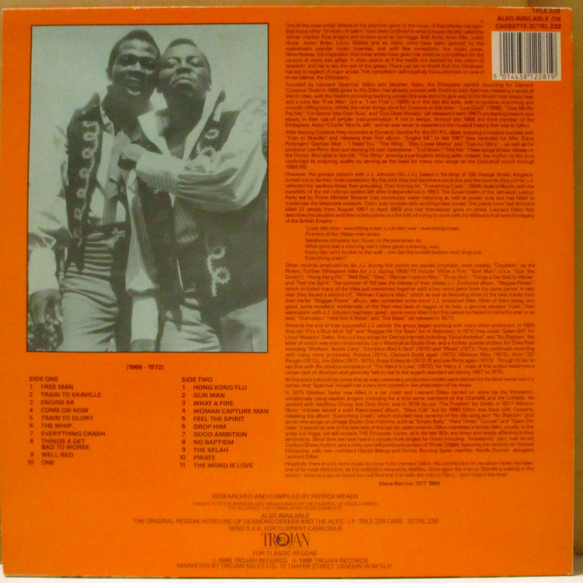 ETHIOPIANS, THE (ジ・エチオピアンズ)  - The Original Reggae Hitsound Of (UK '86 オリジナル「Made In England表記ラベ」 LP) ベストアルバム