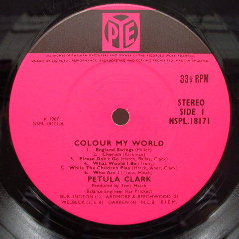 PETULA CLARK - Colour My World (UK Orig.Stereo LP/CFS)