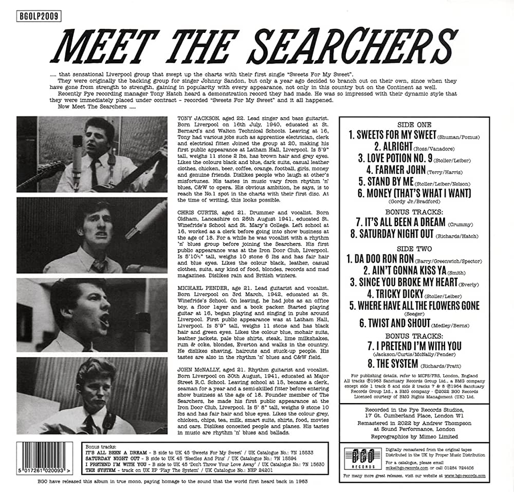 SEARCHERS, THE (ザ ・サーチャーズ)  - Meet The Searchers (UK 限定復刻リマスター再発 LP/ New)