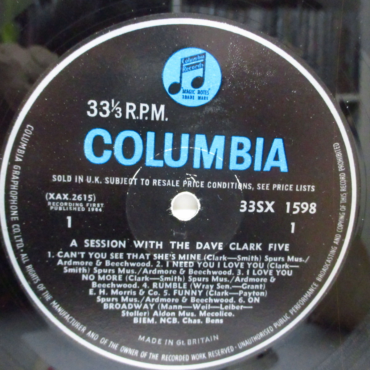 DAVE CLARK FIVE (デイヴ・クラーク・ファイヴ)  - Session With The Dave Clark Five (UK オリジナル「モノラル」LP/コーティング3面折り返ジャケ) '64年デビューアルバム！