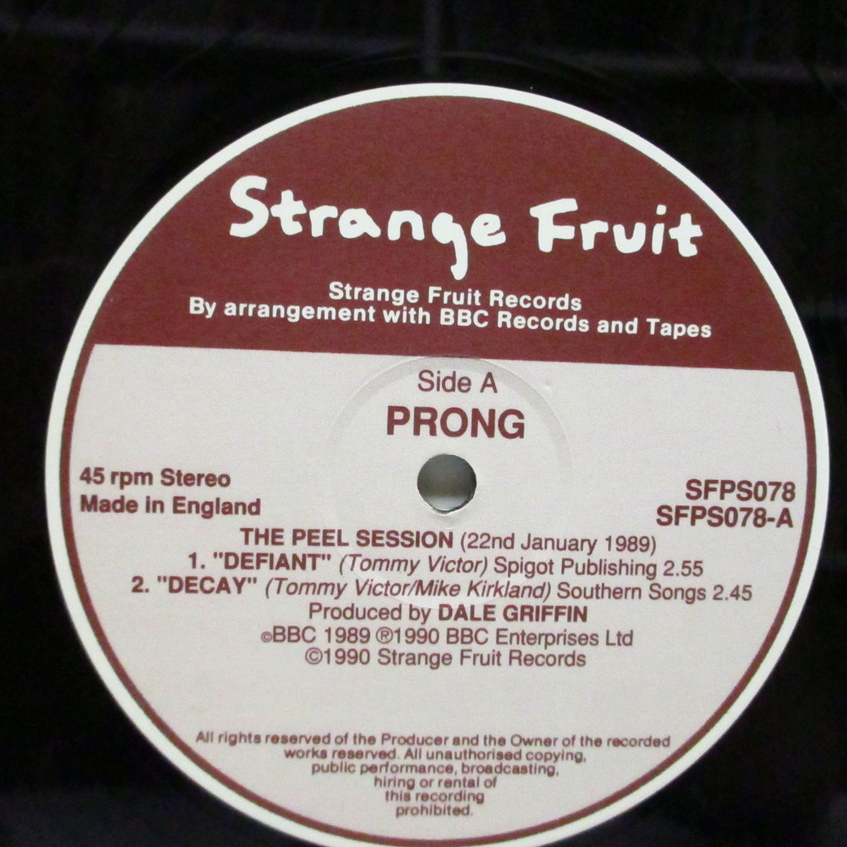 PRONG (プロング)  - The Peel Sessions (UK '90 オリジナル 4曲入り 12")