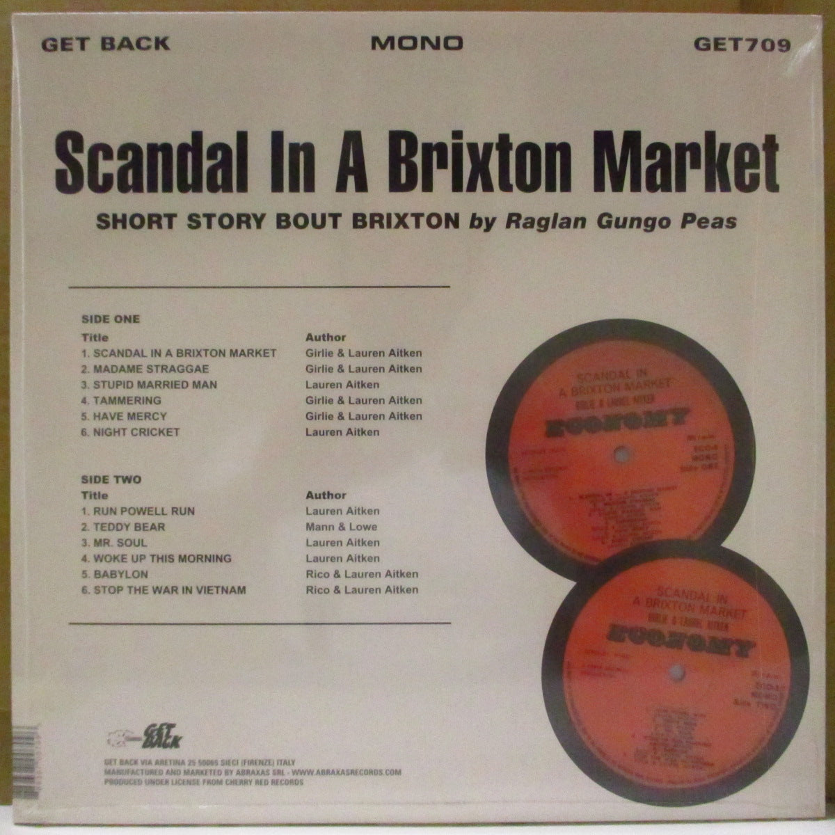 GIRLIE AND LAUREL AITKEN (ガーリィ・アンド・ローレル・エイトキン)  - Scandal IN A Brixton Market (Italy '09 再発モノラル LP/NEW) '69年コラボレーションアルバム