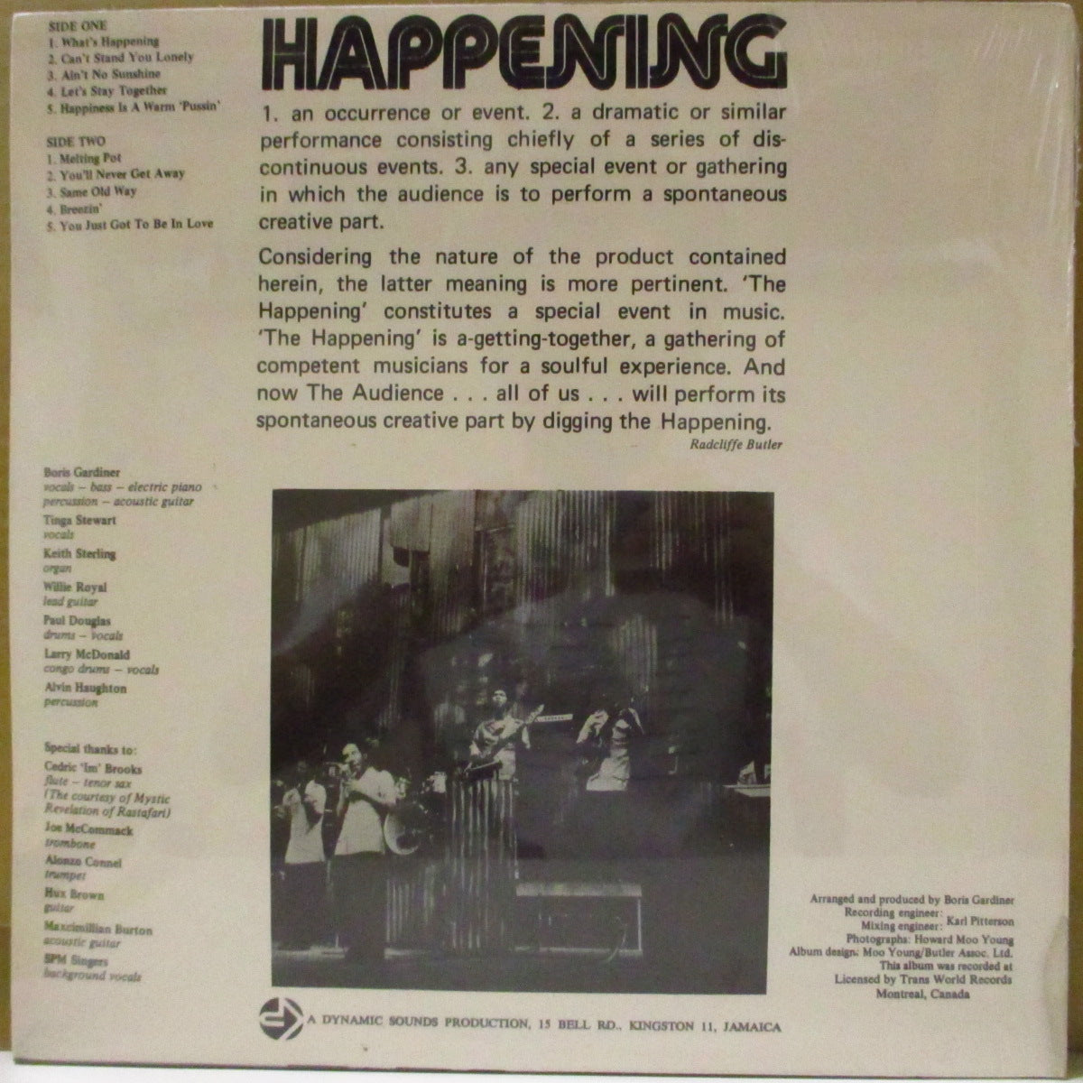 BORIS GARDINER HAPPENING, THE (ザ・ボリス・ガーディナー・ハプニング)  - Is What's Happening (Jamaica ' 04 再発 LP/NEW) '73年名作アルバム