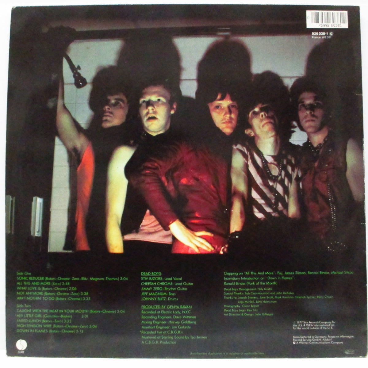 DEAD BOYS (デッド・ボーイズ)  - Young Loud And Snotty ( German 80's 再発 LP ) '77年ファースト！