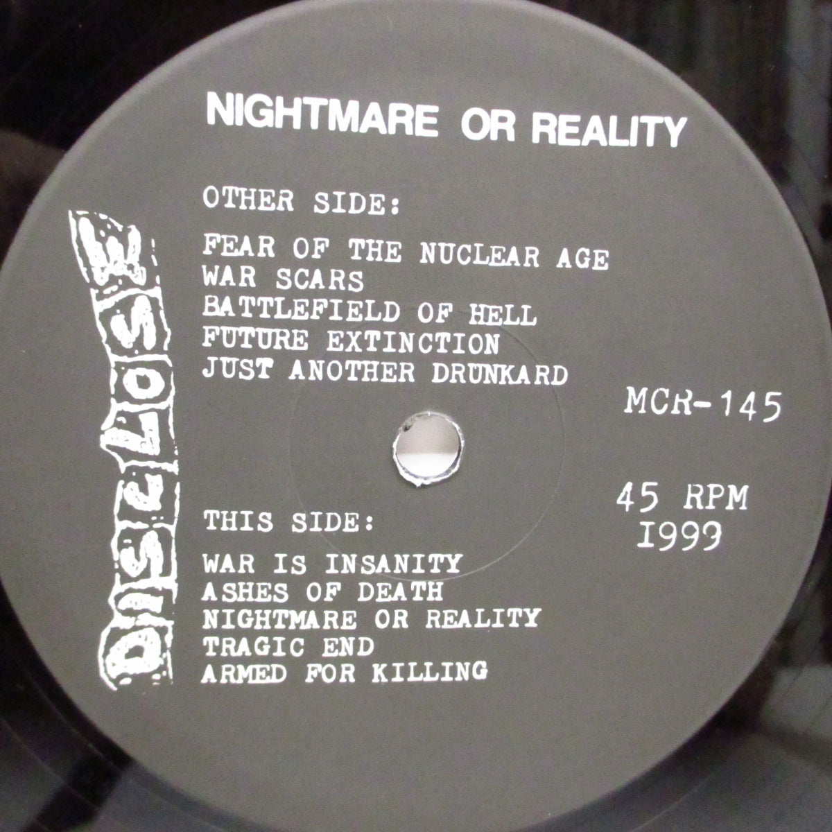 DISCLOSE (ディスクローズ)  - Nightmare Or Reality (Japan '99 2,100枚限定10曲入 12"+インサート）