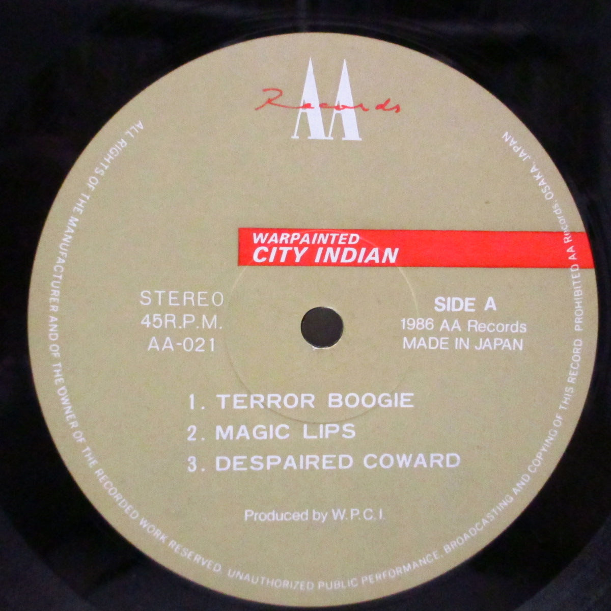 War Painted CITY INDIAN (ウォー・ペインテッド・シティー・インディアン)  - Terror Boogie (Japan '86 オリジナル6曲入 12"+インサート）