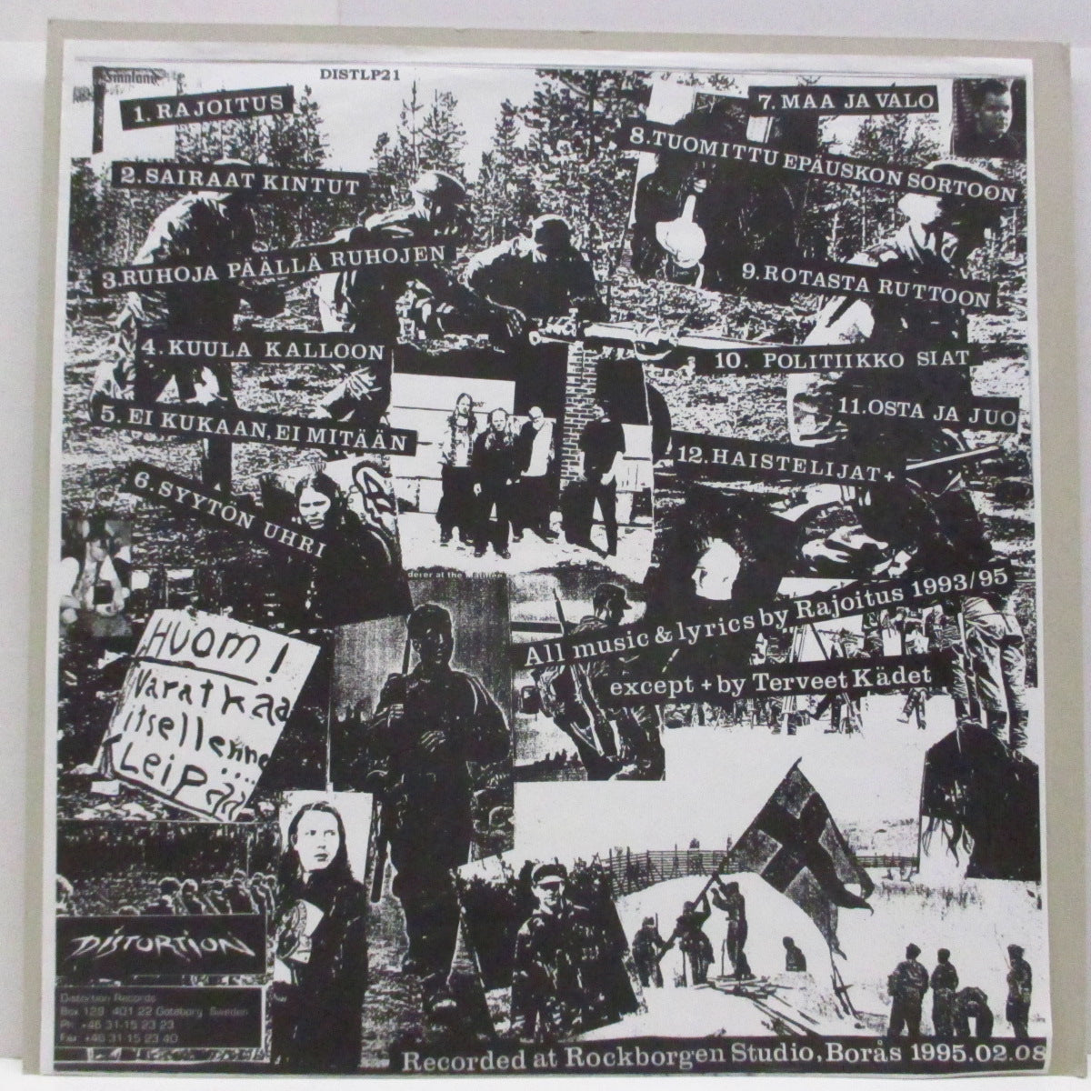 RAJOITUS (ラヨイトゥス)  - Hardcore Attack 1995 (Sweden オリジナル「白無地ラベ」ブラックヴァイナル  12曲入り12") '95年ファースト！