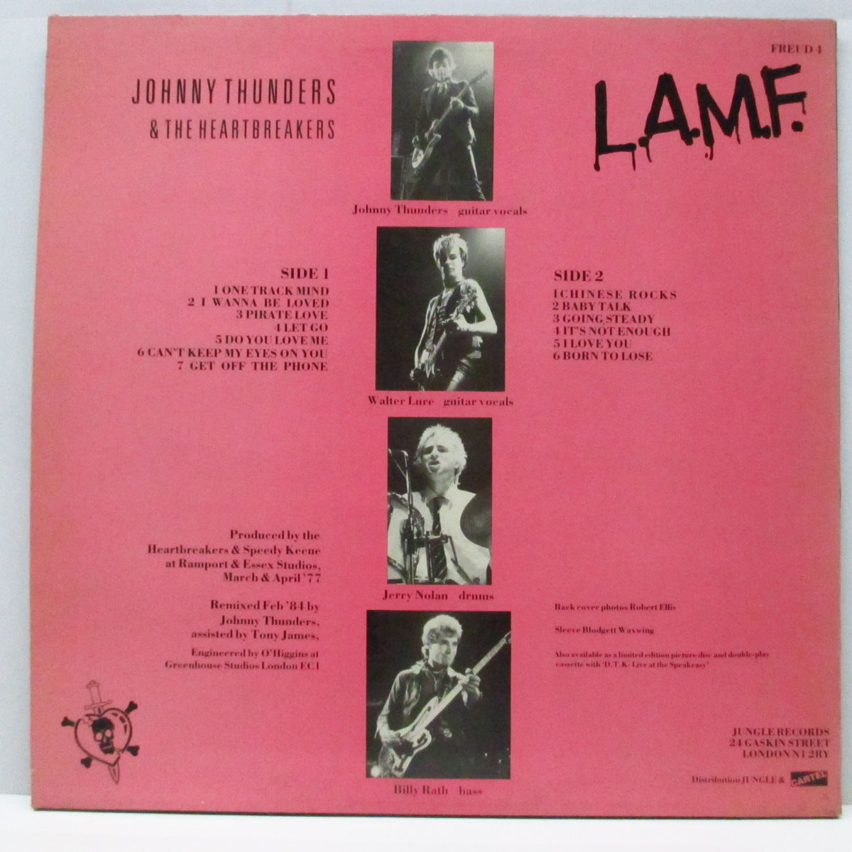 JOHNNY THUNDERS & THE HEARTBREAKERS (ジョニー・サンダース & ザ・ハートブレイカーズ)  - L.A.M.F. Revisited (UK 限定「ピンクヴァイナル」LP )
