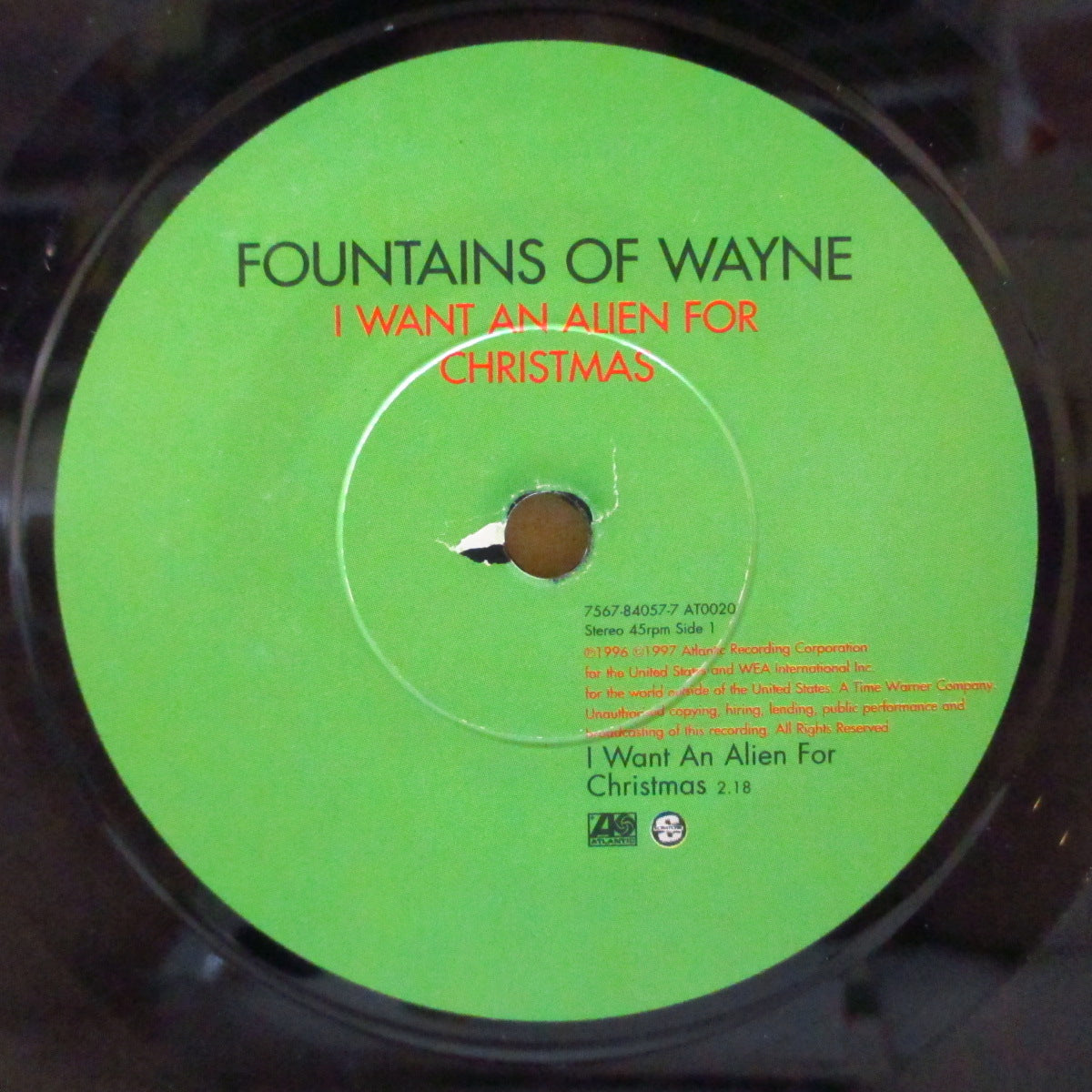 FOUNTAINS OF WAYNE (ファウンテンズ・オブ・ウェイン)  - I Want An Alien For Christmas (UK-EU オリジナル 7インチ+光沢固紙ジャケ)