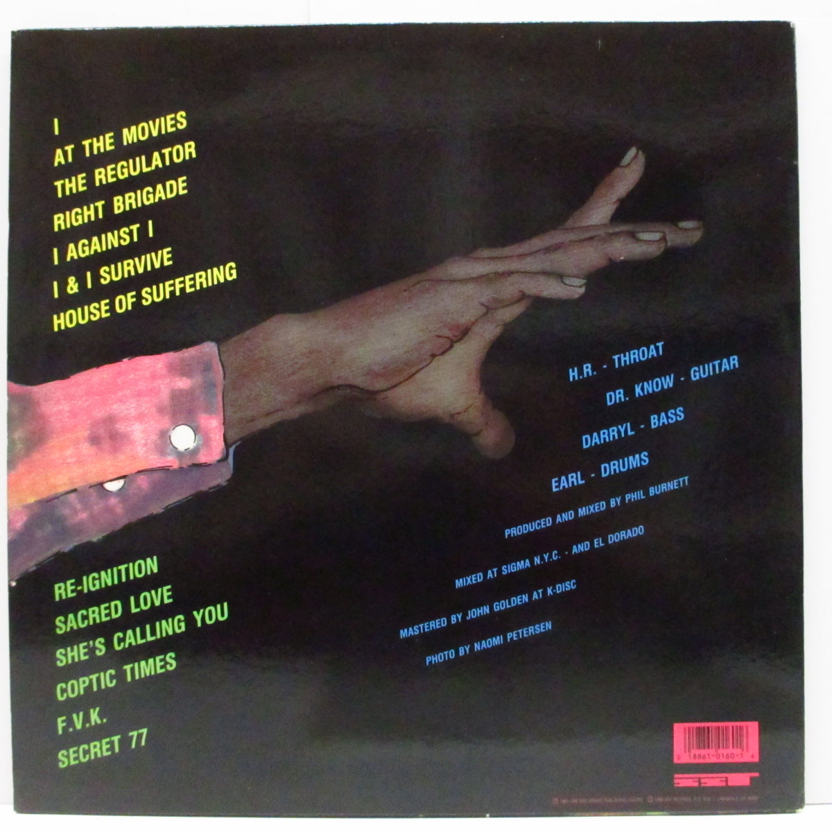 BAD BRAINS (バッド・ブレインズ)  - Live (US '88 オリジナル「黒盤」LP)「I Against I」ツアー時のライヴ !