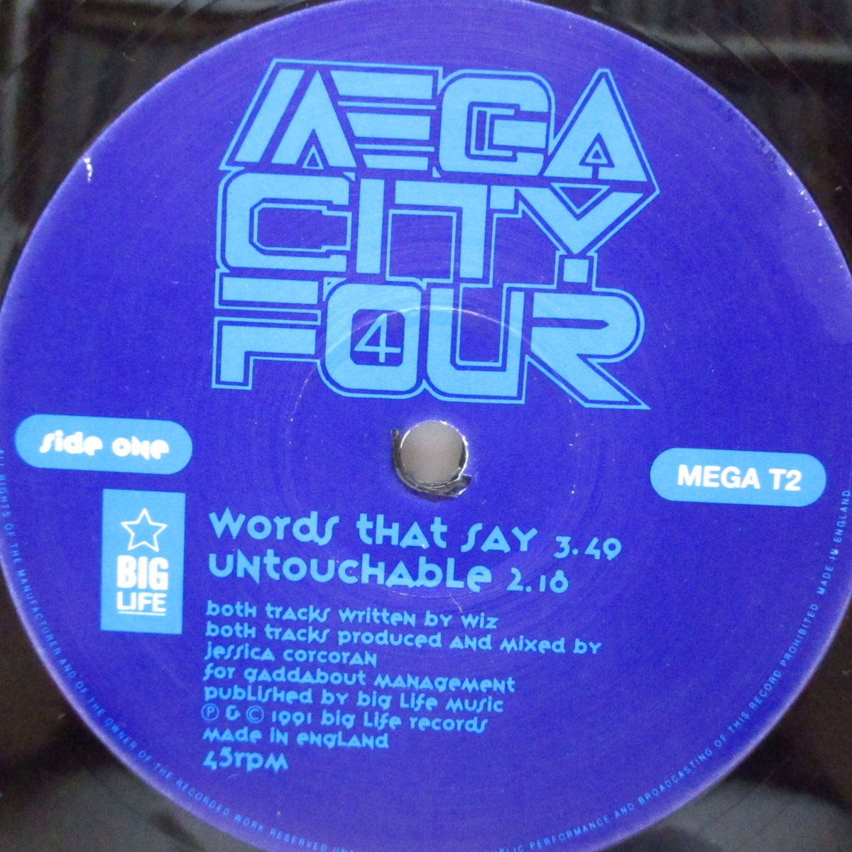 MEGA CITY FOUR (メガ・シティー・フォー)  - Words That Say +3 (UK オリジナル12"+インサート) '91年アルバム未収録 EP !