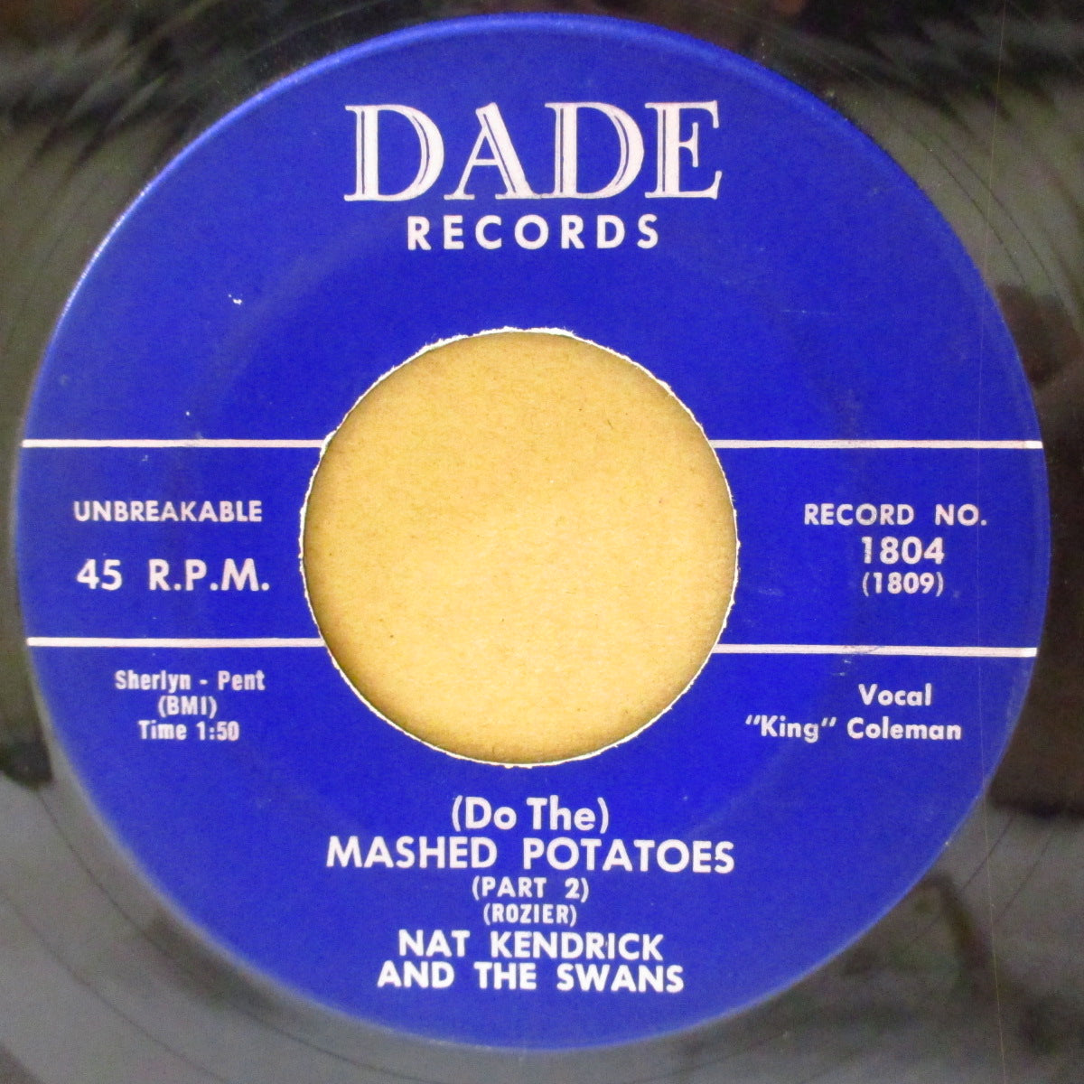 NAT KENDRICK & THE SWANS (ナット・ケンドリックス & ザ・スワンズ)  - (Do The) Mashed Potatoes (Part.1&2) (US '60 オリジナル7インチ)J.B.名曲のインスト・カヴァ！