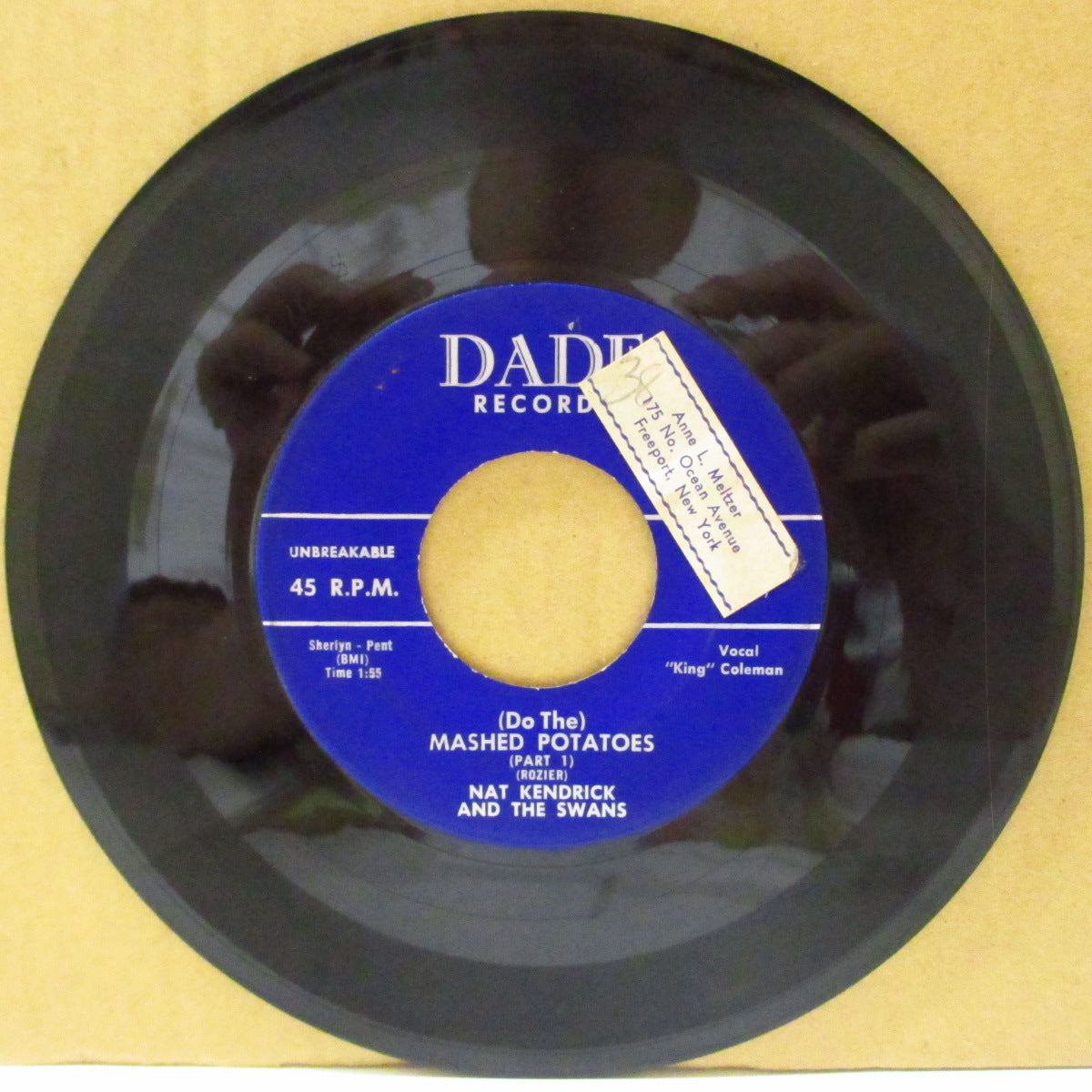 NAT KENDRICK & THE SWANS (ナット・ケンドリックス & ザ・スワンズ)  - (Do The) Mashed Potatoes (Part.1&2) (US '60 オリジナル7インチ)J.B.名曲のインスト・カヴァ！