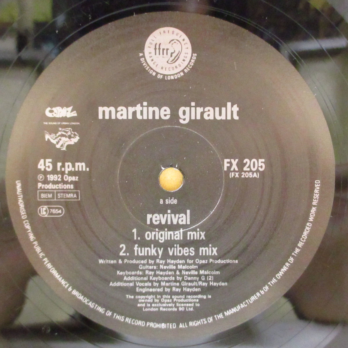 MARTINE GIRAULT (マルティーヌ・ジロウ)  - Revival (UK '92 オリジナル4曲入り 12インチ/レアステッカー付き光沢ジャケ)